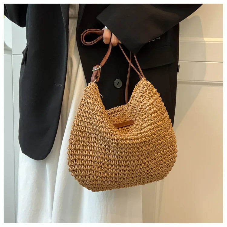 Straw Knitted Crossbody Bag