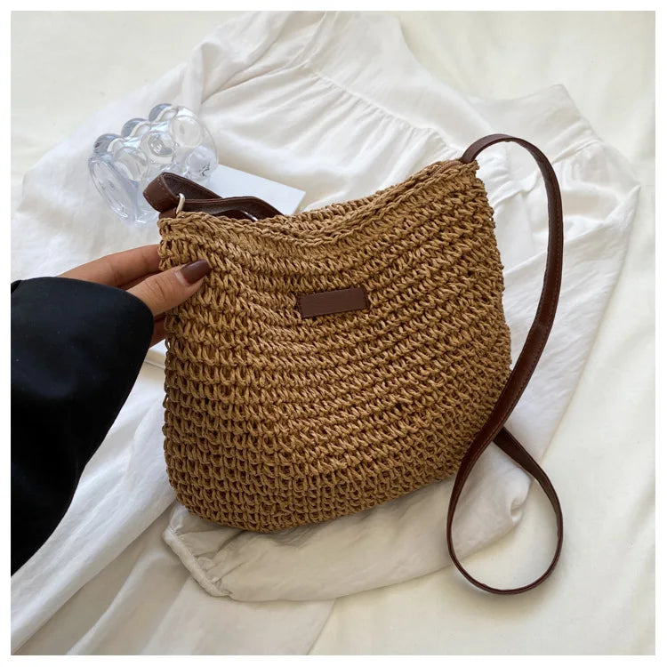 Straw Knitted Crossbody Bag