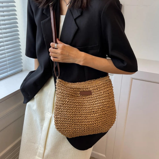 Straw Knitted Crossbody Bag
