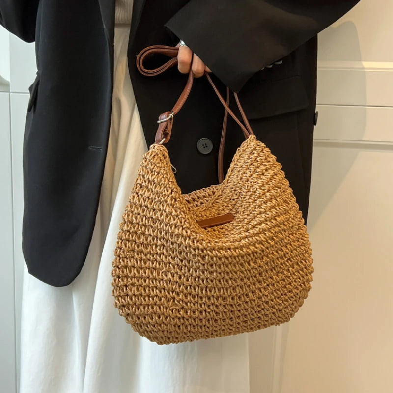 Straw Knitted Crossbody Bag