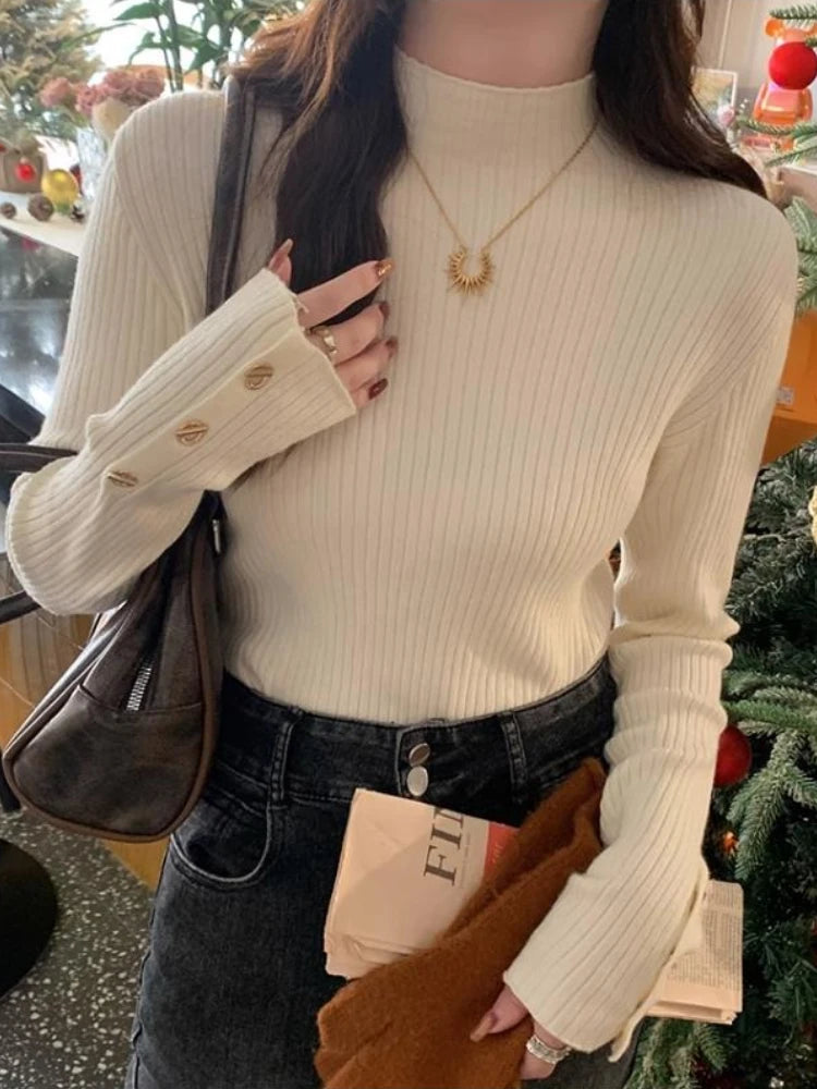 2025 Pullovers Women Autumn Winter Knitted Slim