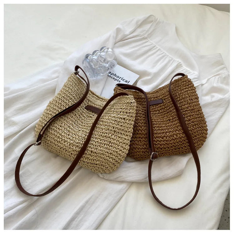 Straw Knitted Crossbody Bag