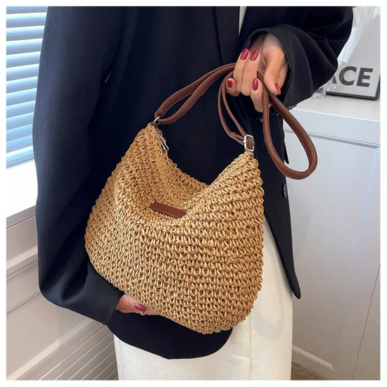 Straw Knitted Crossbody Bag