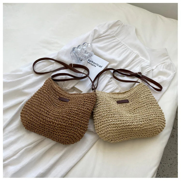Straw Knitted Crossbody Bag