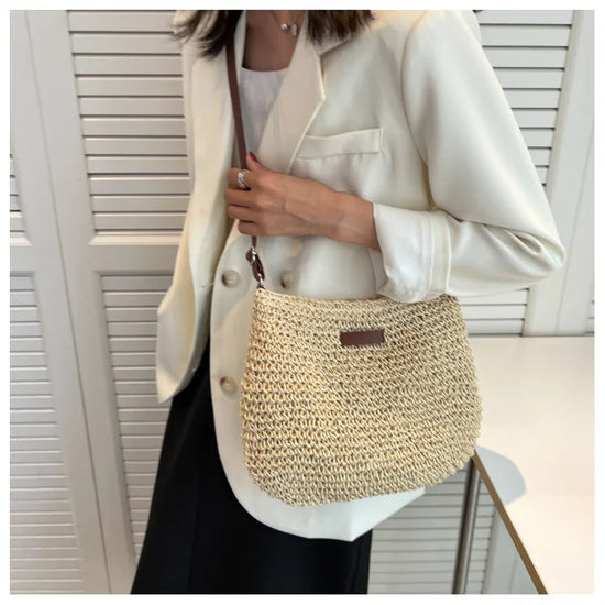 Straw Knitted Crossbody Bag