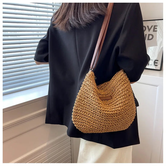 Straw Knitted Crossbody Bag