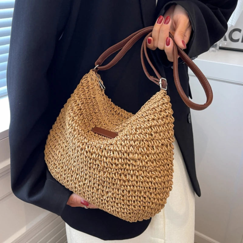 Straw Knitted Crossbody Bag