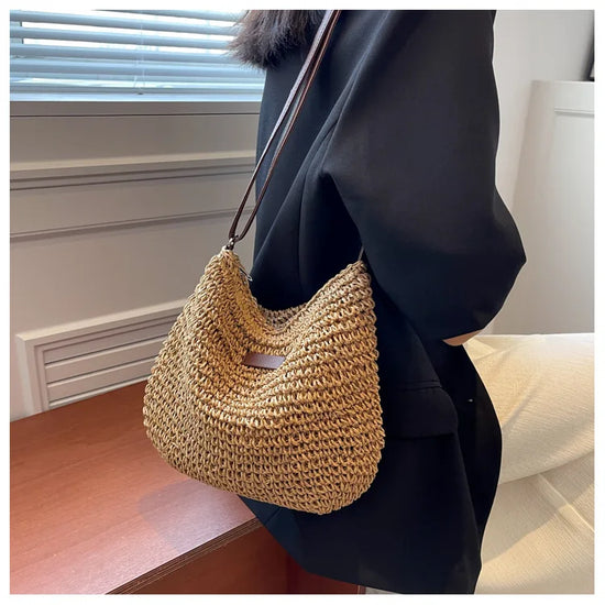 Straw Knitted Crossbody Bag