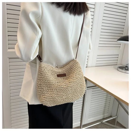 Straw Knitted Crossbody Bag