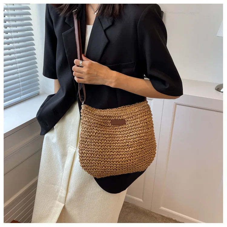 Straw Knitted Crossbody Bag